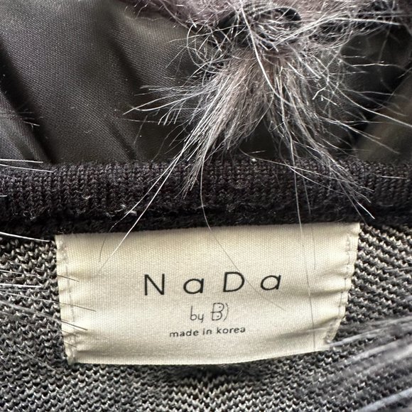 Korean Faux Fur Collared Poncho Style Sweater with Sleeves - Picture 3 of 5